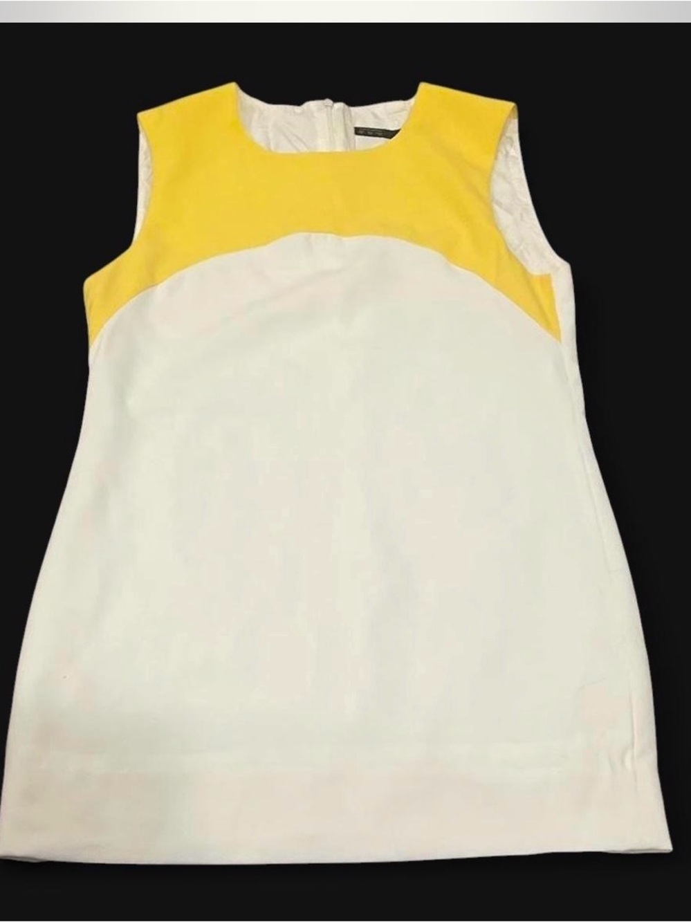 Sleeveless Yellow and White Colorblock dress